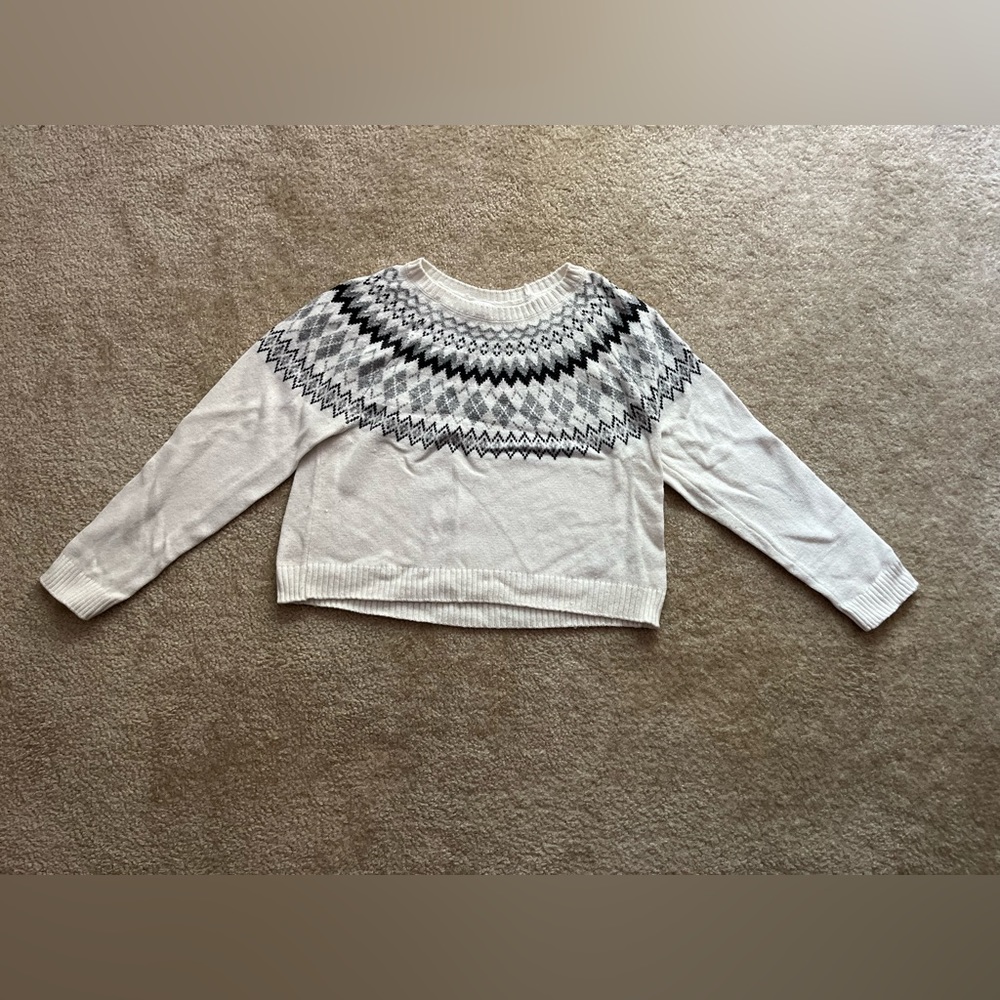 Tommy Jeans Fairisle Sweater White Size M